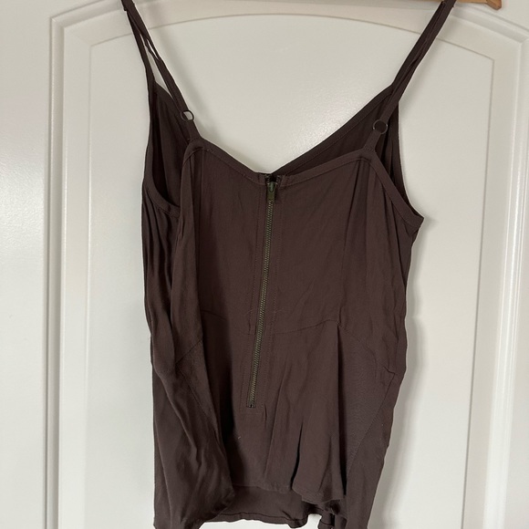 NWT urban outfitters pins‎ and needles gray brown camisole tank top with zipper - Picture 7 of 7